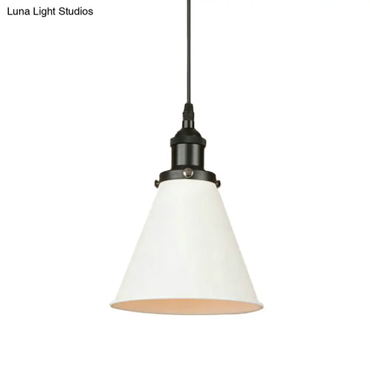 Retro Style Metal Pendant Light With Black/Chrome/Rust Finish - Ideal For Kitchen 1 Bulb Hanging