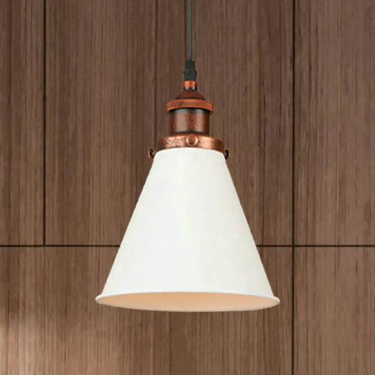 Retro Style Metal Pendant Light With Black/Chrome/Rust Finish - Ideal For Kitchen 1 Bulb Hanging