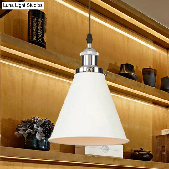 Retro Metal Ceiling Pendant Light With Black/Chrome/Rust Finish - Perfect For Kitchen Chrome