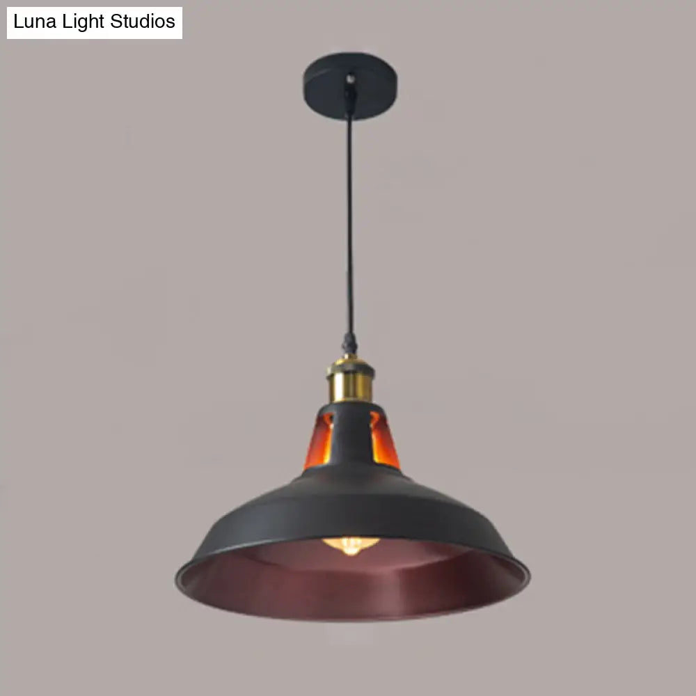 Retro-Style Metallic Pendant Light With Pot Lid Suspension - Perfect For Restaurants