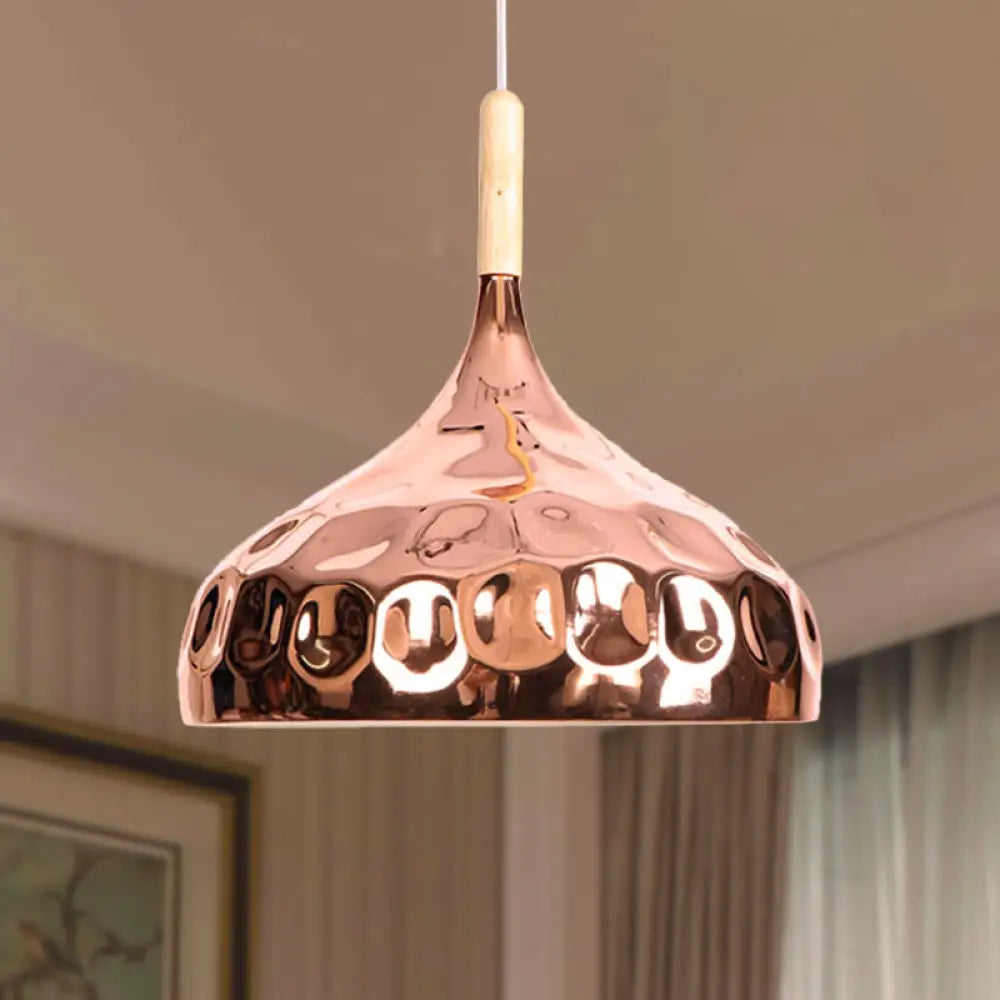 Retro Style Rose Gold Dome Pendant Light For Dining Table / B