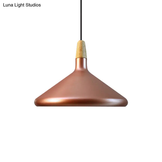 Retro Stylish Metal And Wood Kitchen Pendant Light - 7’/11’/15’ Wide Conic Ceiling Lamp In