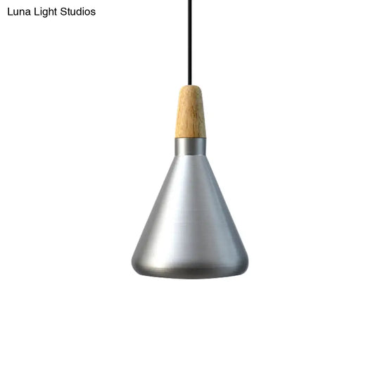 Retro Stylish Metal And Wood Kitchen Pendant Light - 7’/11’/15’ Wide Conic Ceiling Lamp In