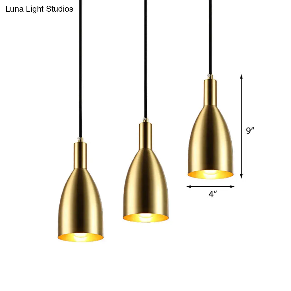 Retro Stylish Metallic Pendant Lighting - Brass Finish Bottle Design 1 Light Living Room Hanging