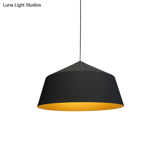 Retro Tapered Shade Pendant Lighting - 6/10.5/12.5 Width Metallic Hanging Ceiling Light: Black/White