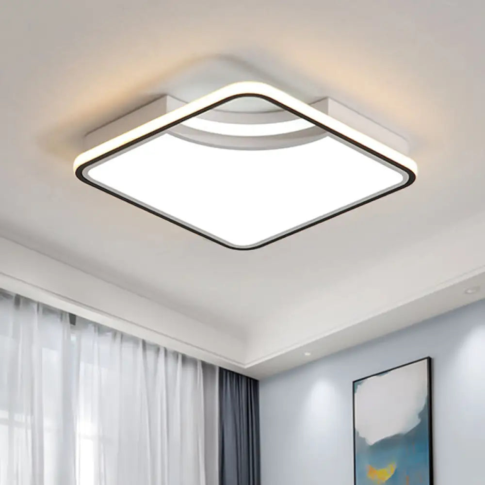 Rhombus Acrylic Flush Ceiling Lamp - 16.5’/20.5’ Wide Minimalist Bedroom Light White / 16.5’