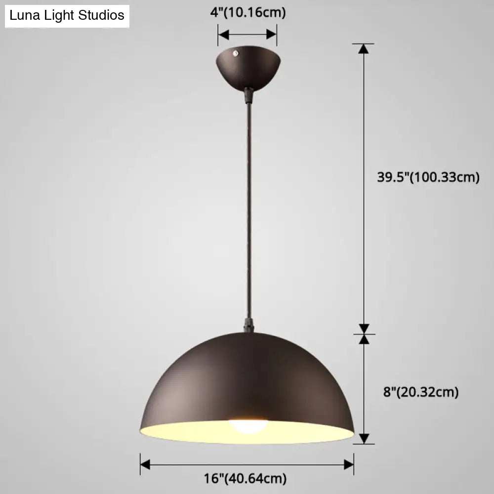 Ribbed Dome Metal Hanging Light - Nordic Minimalist Style Lamp For Restaurants