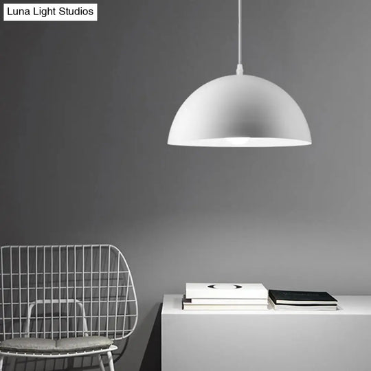 Ribbed Dome Metal Hanging Light - Nordic Minimalist Style Lamp For Restaurants