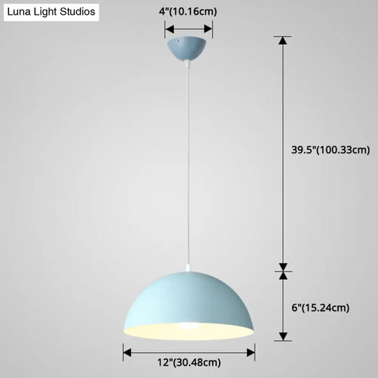 Ribbed Dome Metal Hanging Light - Nordic Minimalist Style Lamp For Restaurants