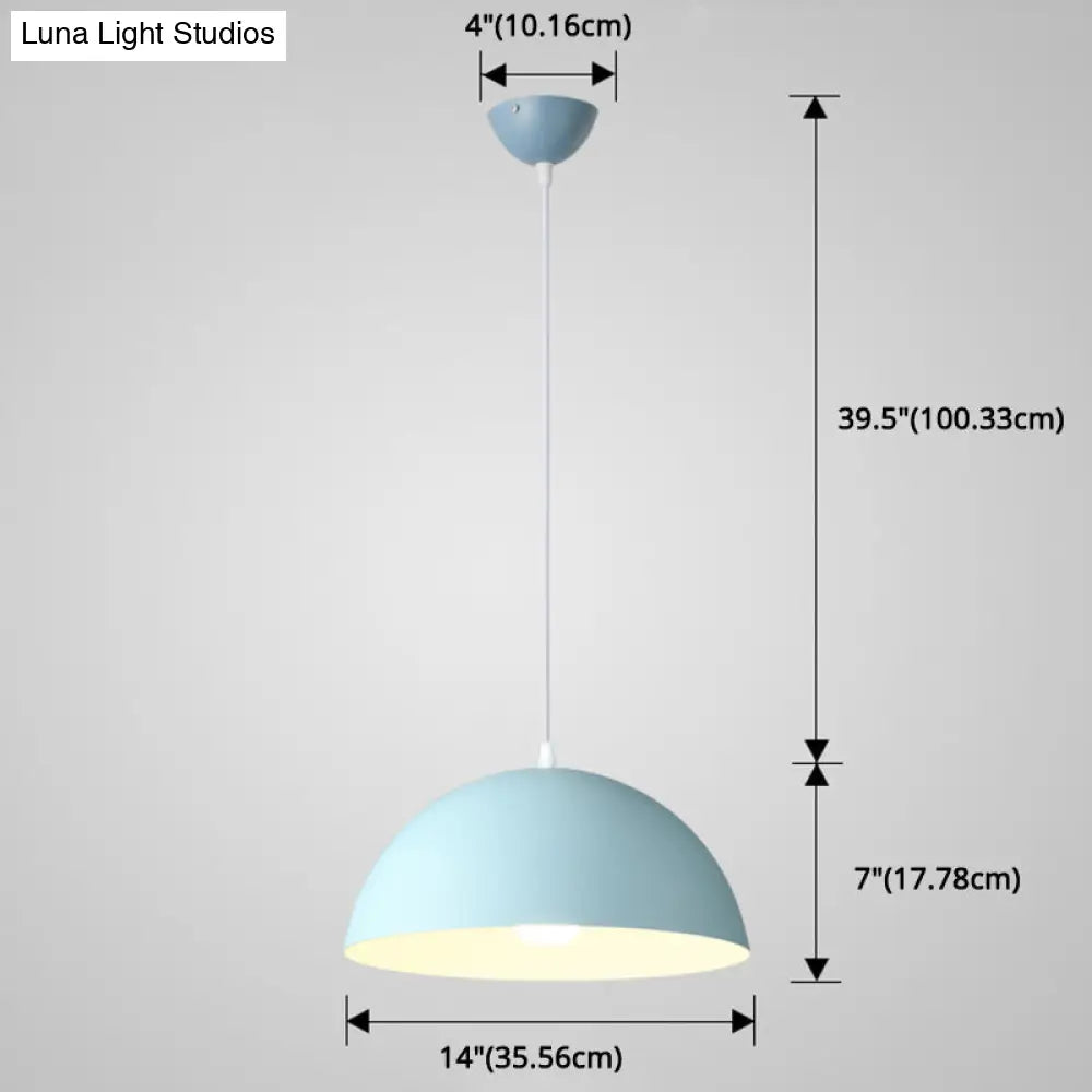 Ribbed Dome Metal Hanging Light - Nordic Minimalist Style Lamp For Restaurants