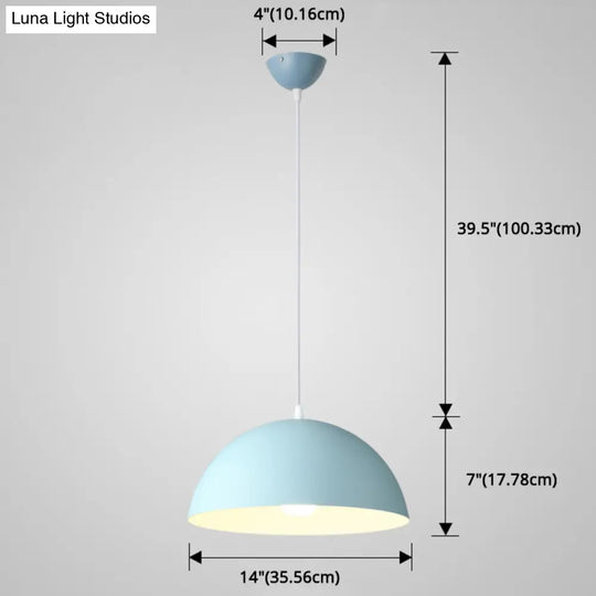 Ribbed Dome Metal Hanging Light - Nordic Minimalist Style Lamp For Restaurants