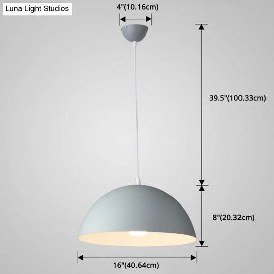 Ribbed Dome Metal Hanging Light - Nordic Minimalist Style Lamp For Restaurants