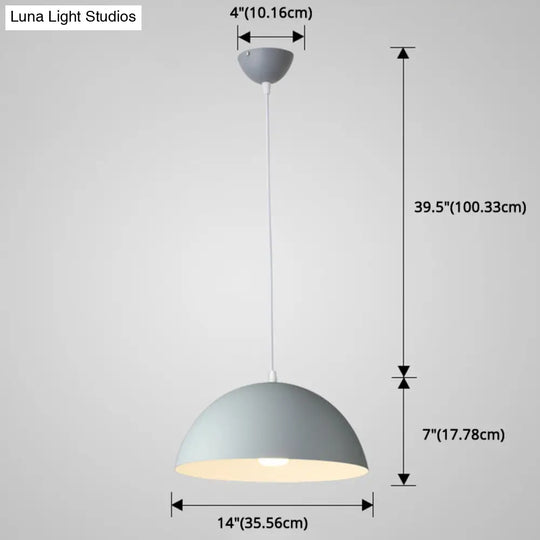 Ribbed Dome Metal Hanging Light - Nordic Minimalist Style Lamp For Restaurants