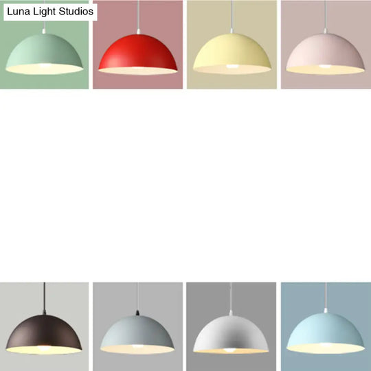 Ribbed Dome Metal Hanging Light - Nordic Minimalist Style Lamp For Restaurants