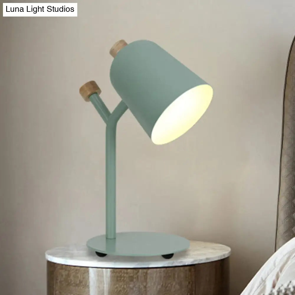 Macaroon Single Head Metal Table Lamp - Green/Light Pink Ideal For Study Room Reading Green