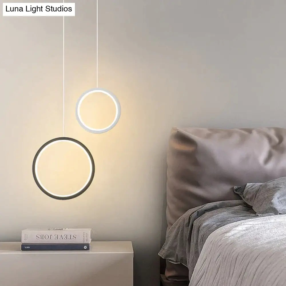 Ring Pendant Light Minimalist /Creative /Personality Bedroom Bedside Led Lights Long Line Hanging