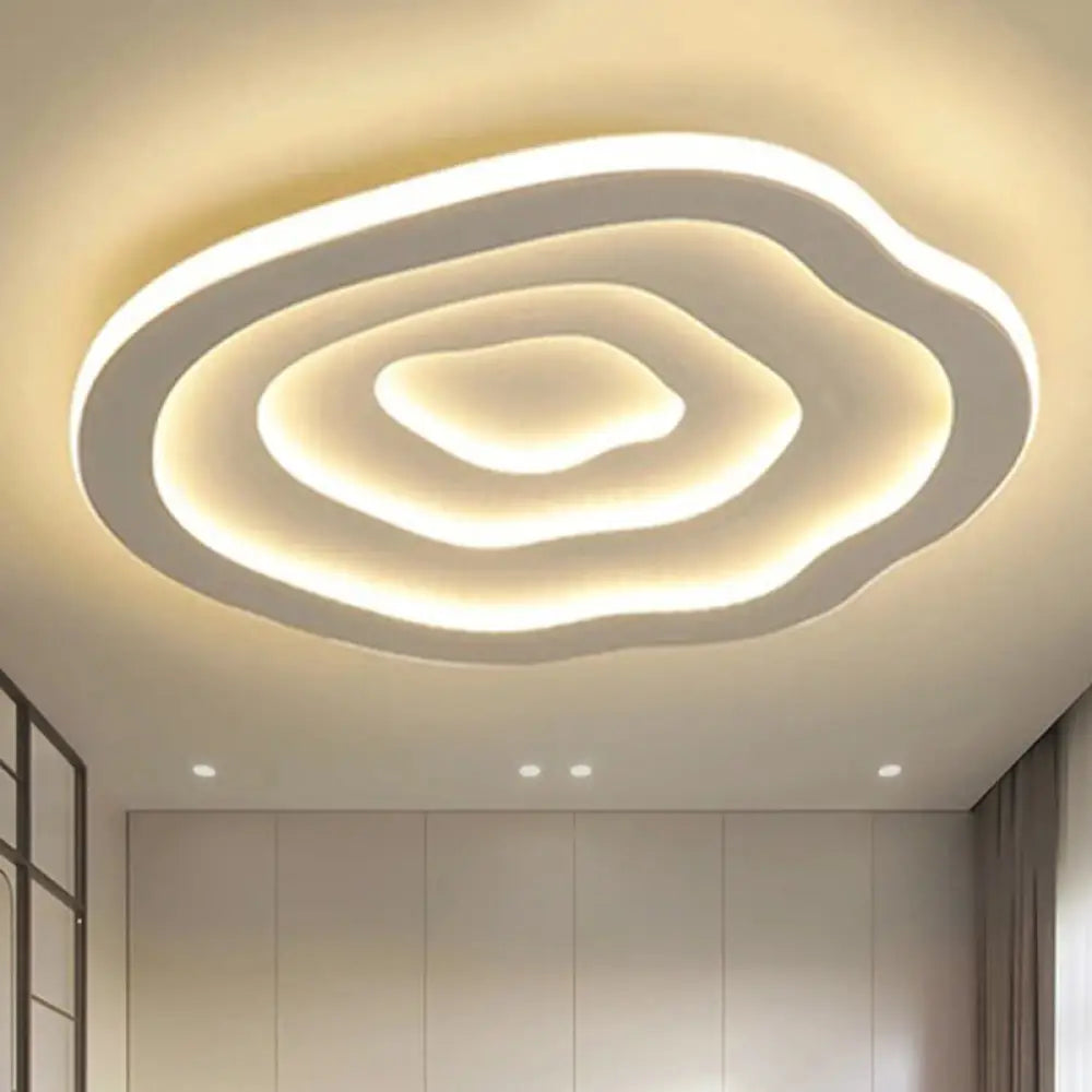 Ripple Acrylic Led Ceiling Lamp - Simple & Stylish Flushmount (16/19.5/23.5 Wide) In Warm/White