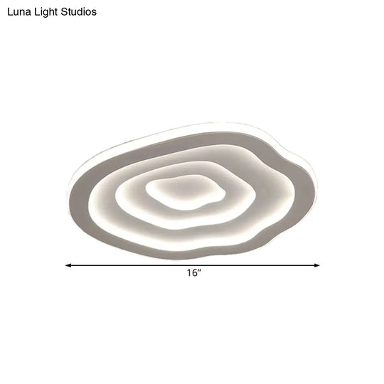 Ripple Acrylic Led Ceiling Lamp - Simple & Stylish Flushmount (16/19.5/23.5 Wide) In Warm/White