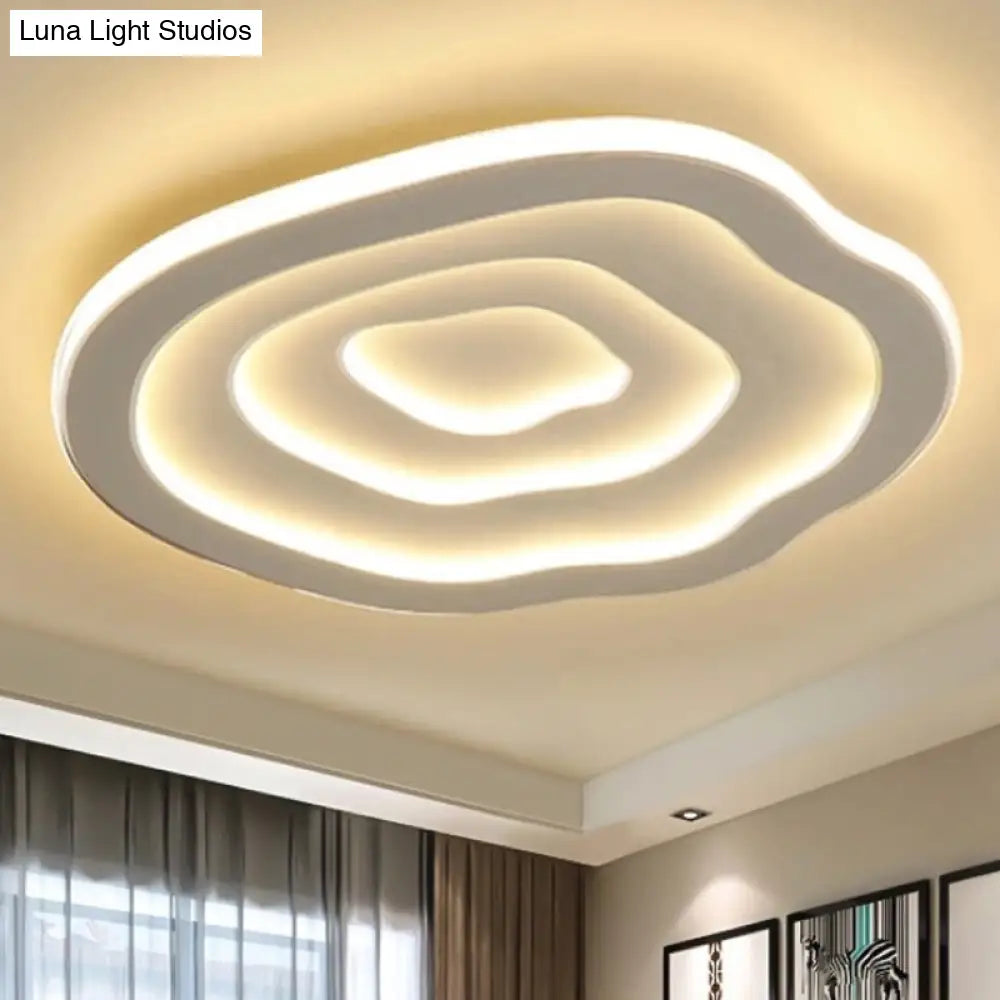 Ripple Acrylic Led Ceiling Lamp - Simple & Stylish Flushmount (16/19.5/23.5 Wide) In Warm/White