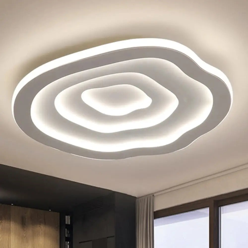 Ripple Acrylic Led Ceiling Lamp - Simple & Stylish Flushmount (16/19.5/23.5 Wide) In Warm/White