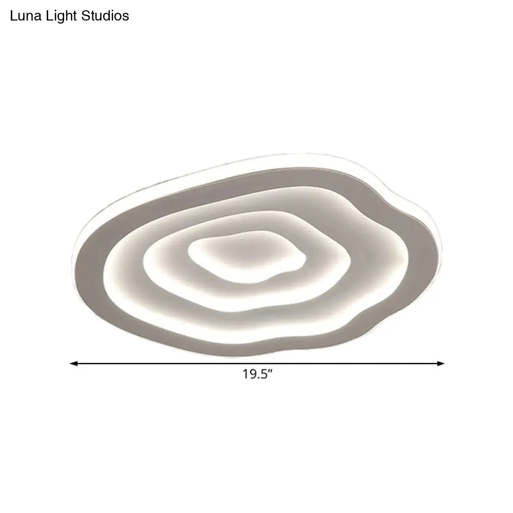 Ripple Acrylic Led Ceiling Lamp - Simple & Stylish Flushmount (16/19.5/23.5 Wide) In Warm/White