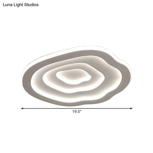 Ripple Acrylic Led Ceiling Lamp - Simple & Stylish Flushmount (16/19.5/23.5 Wide) In Warm/White