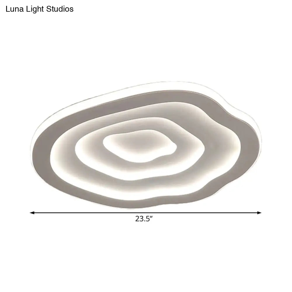 Ripple Acrylic Led Ceiling Lamp - Simple & Stylish Flushmount (16/19.5/23.5 Wide) In Warm/White