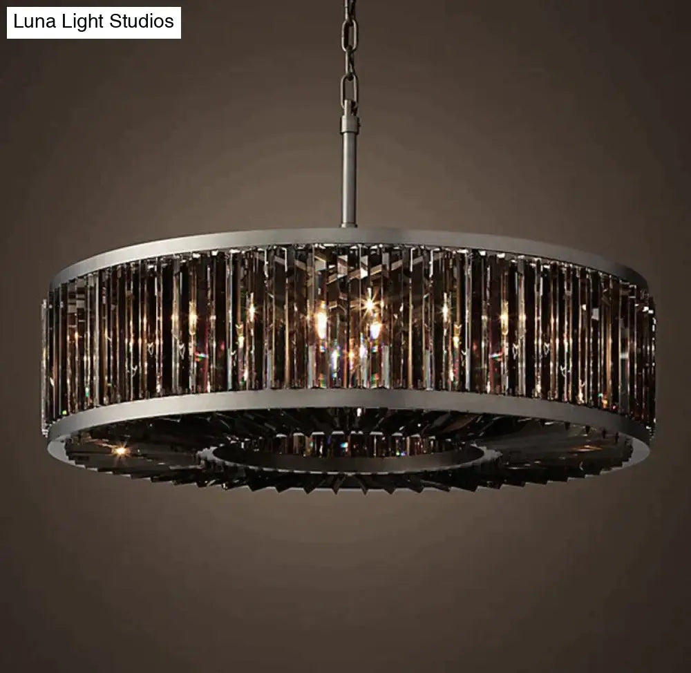 Robin - Vintage Crystal And Metal Round Chandelier For Home Hotel Villa Decor