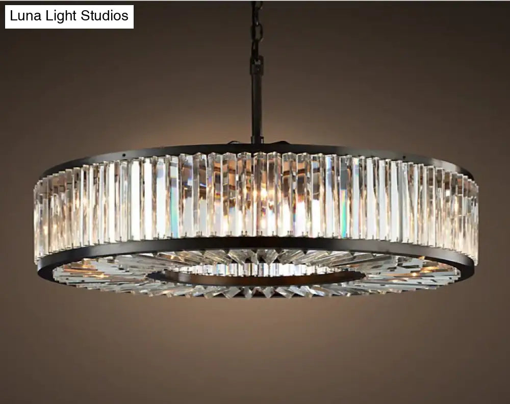 Robin - Vintage Crystal And Metal Round Chandelier For Home Hotel Villa Decor