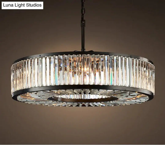 Robin - Vintage Crystal And Metal Round Chandelier For Home Hotel Villa Decor