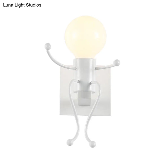 Robot-Shaped Kids White Wall Light - Perfect For Stairways And Foyers