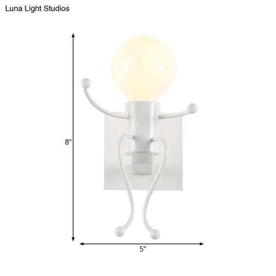 Robot-Shaped Kids White Wall Light - Perfect For Stairways And Foyers