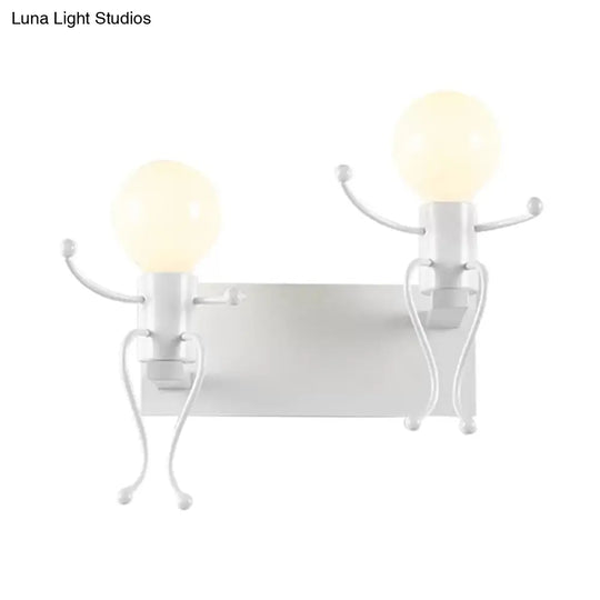 Robot-Shaped Kids White Wall Light - Perfect For Stairways And Foyers