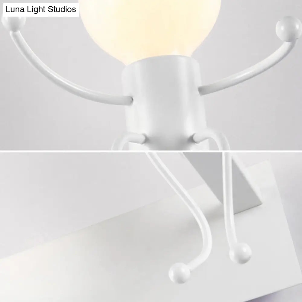 Robot-Shaped Kids White Wall Light - Perfect For Stairways And Foyers