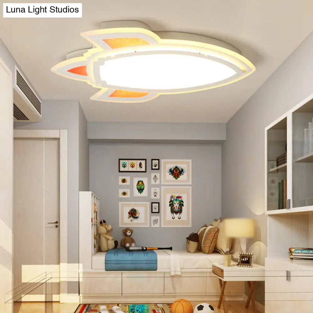 Rocket Led White Ceiling Light For Kids’ Room