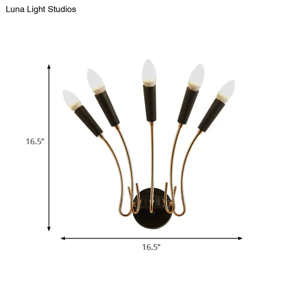 Rocket Wall Lamp - Contemporary Metal Sconce With 5 Lights For Living Room