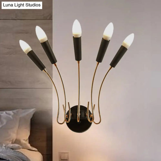 Rocket Wall Lamp - Contemporary Metal Sconce With 5 Lights For Living Room