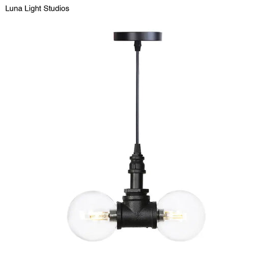 Rolande - Industrial Black Clear Glass Led Suspension Light