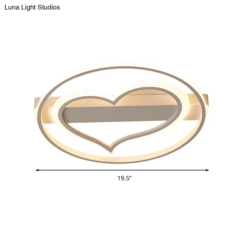 Romantic Led Flush Ceiling Light: Acrylic Loving Heart Design For Baby Room