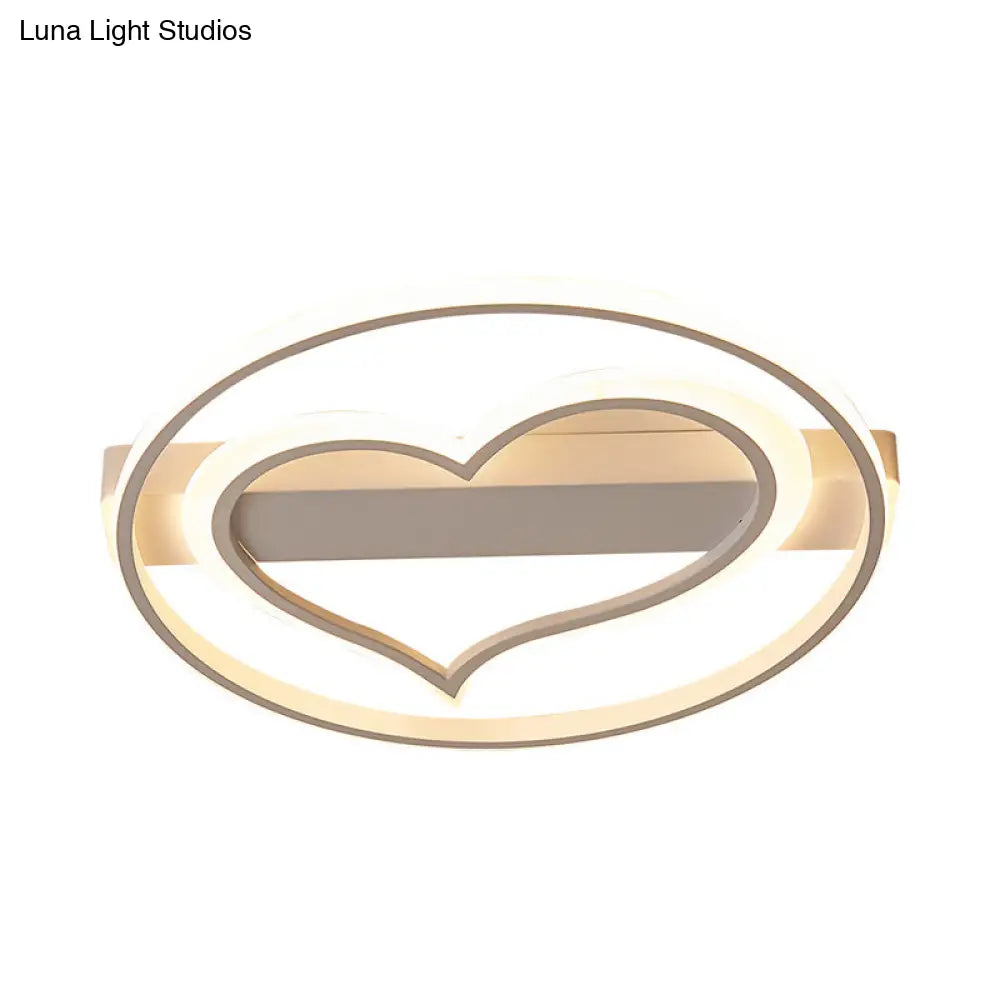 Romantic Led Flush Ceiling Light: Acrylic Loving Heart Design For Baby Room