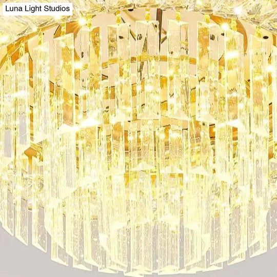 Romantic Round Crystal Master Bedroom Living Room Ceiling Lamp