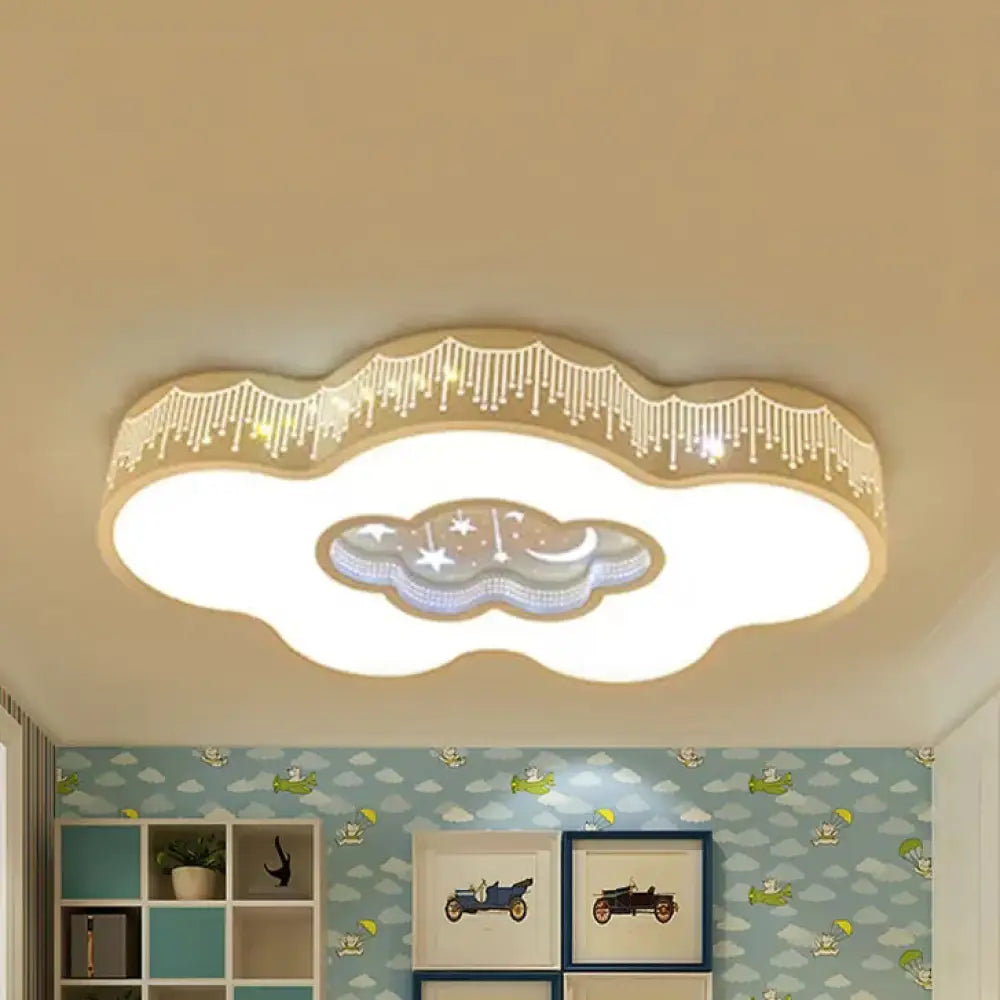 Romantic White Cloud Ceiling Mount Light With Star Acrylic Lamp For Hallway /