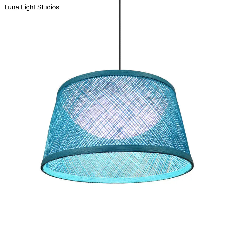 Rope Drum Ceiling Hang Fixture Warehouse 16’/20.5’/24’ W 1-Light Drop Lighting Pendant With