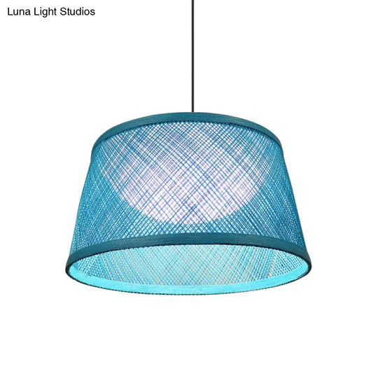 Rope Drum Ceiling Hang Fixture Warehouse 16’/20.5’/24’ W 1-Light Drop Lighting Pendant With