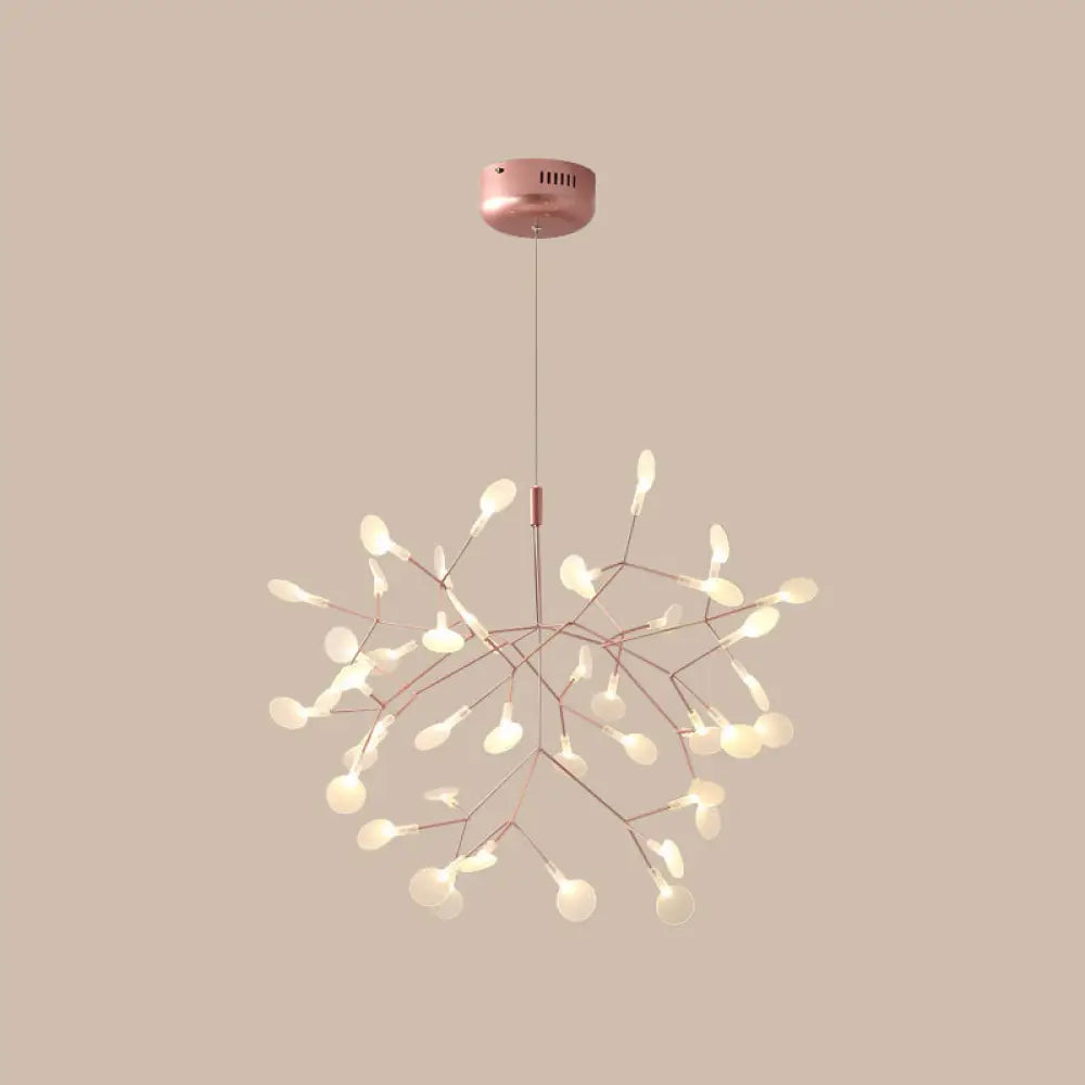 Rose Gold Acrylic Tree Branch Pendant Light With Led - Modern Ceiling Chandelier 63 /