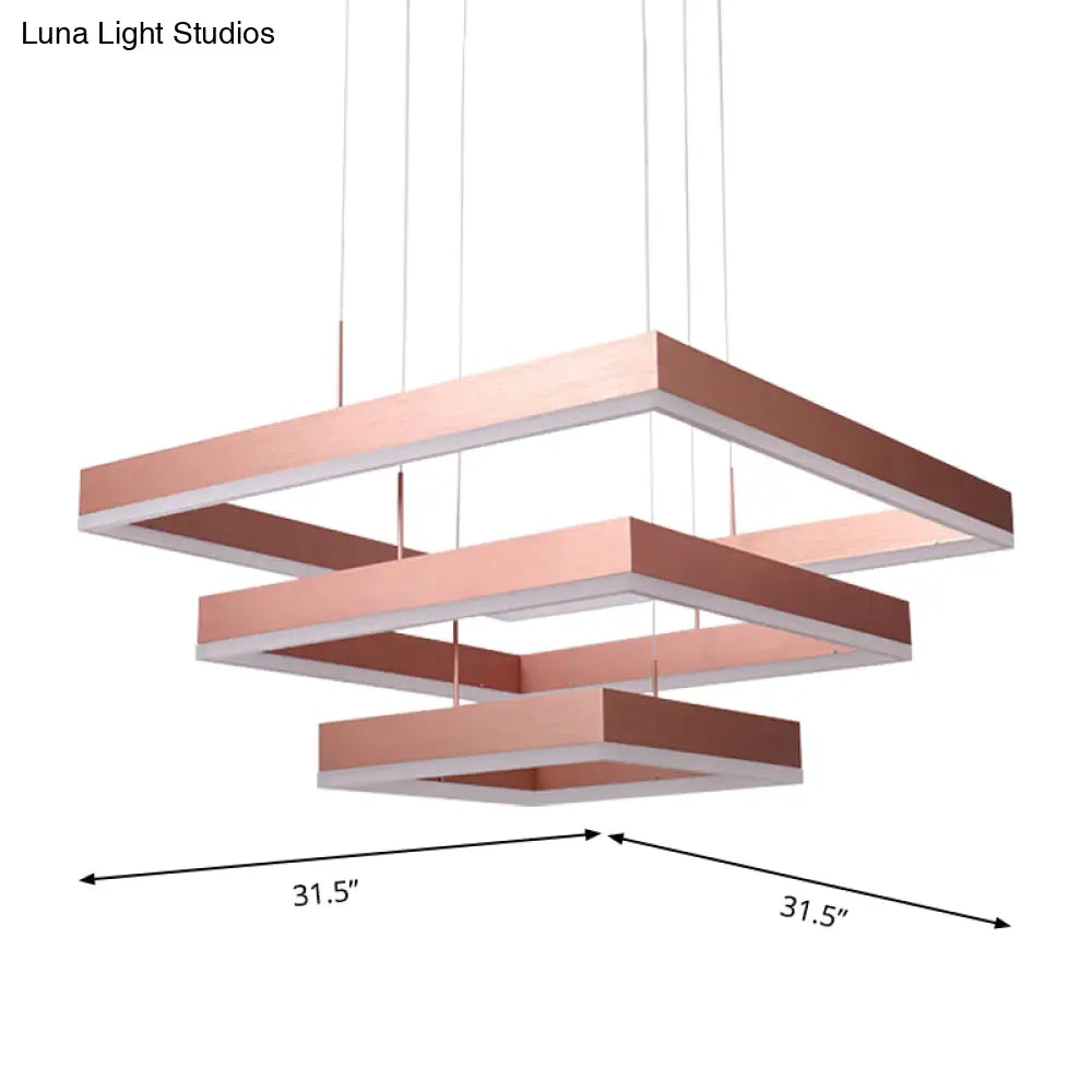 Rose Gold Bedroom Chandelier With Acrylic Shade - 1/2/3-Light Pendant In Warm/White/Natural Light