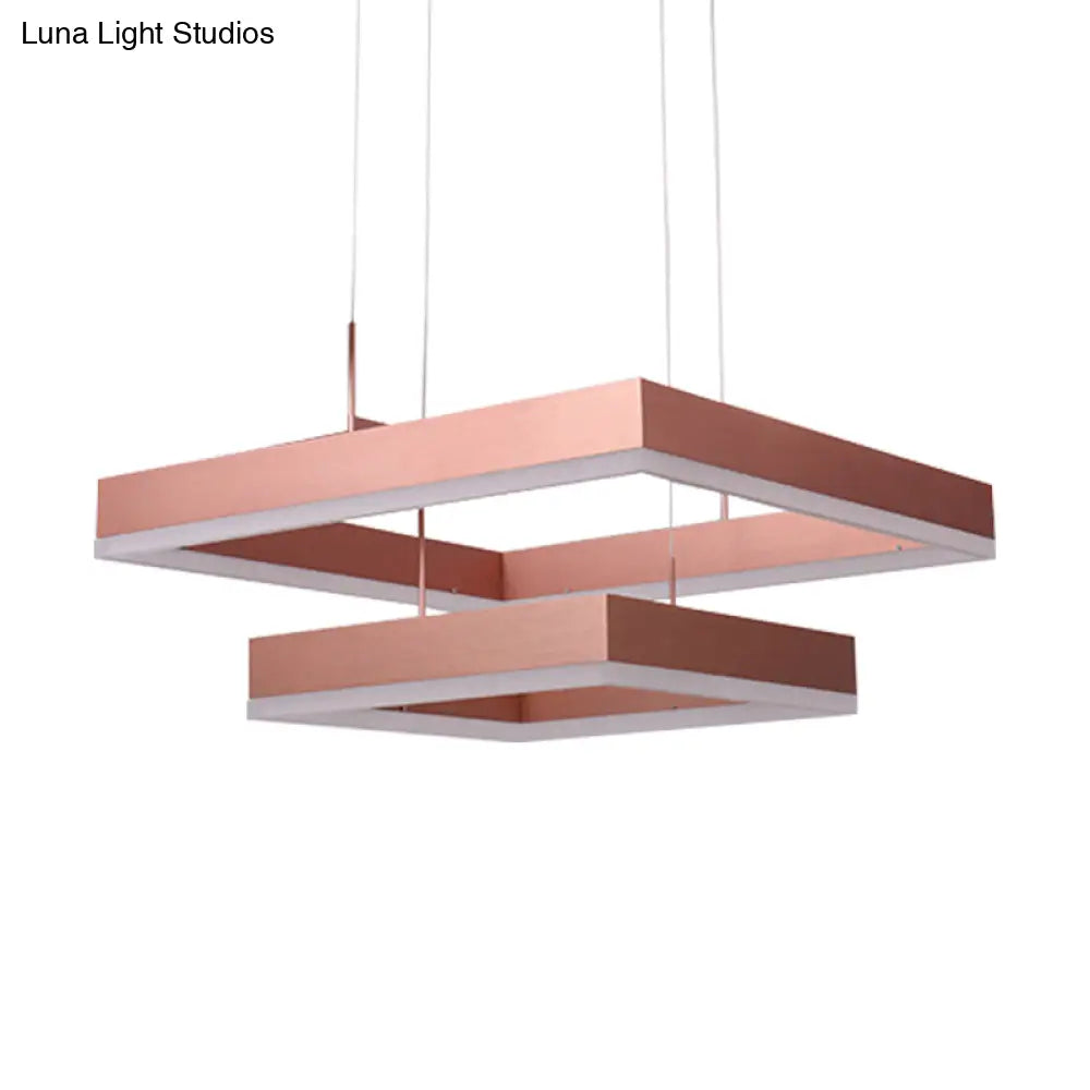 Rose Gold Bedroom Chandelier With Acrylic Shade - 1/2/3-Light Pendant In Warm/White/Natural Light