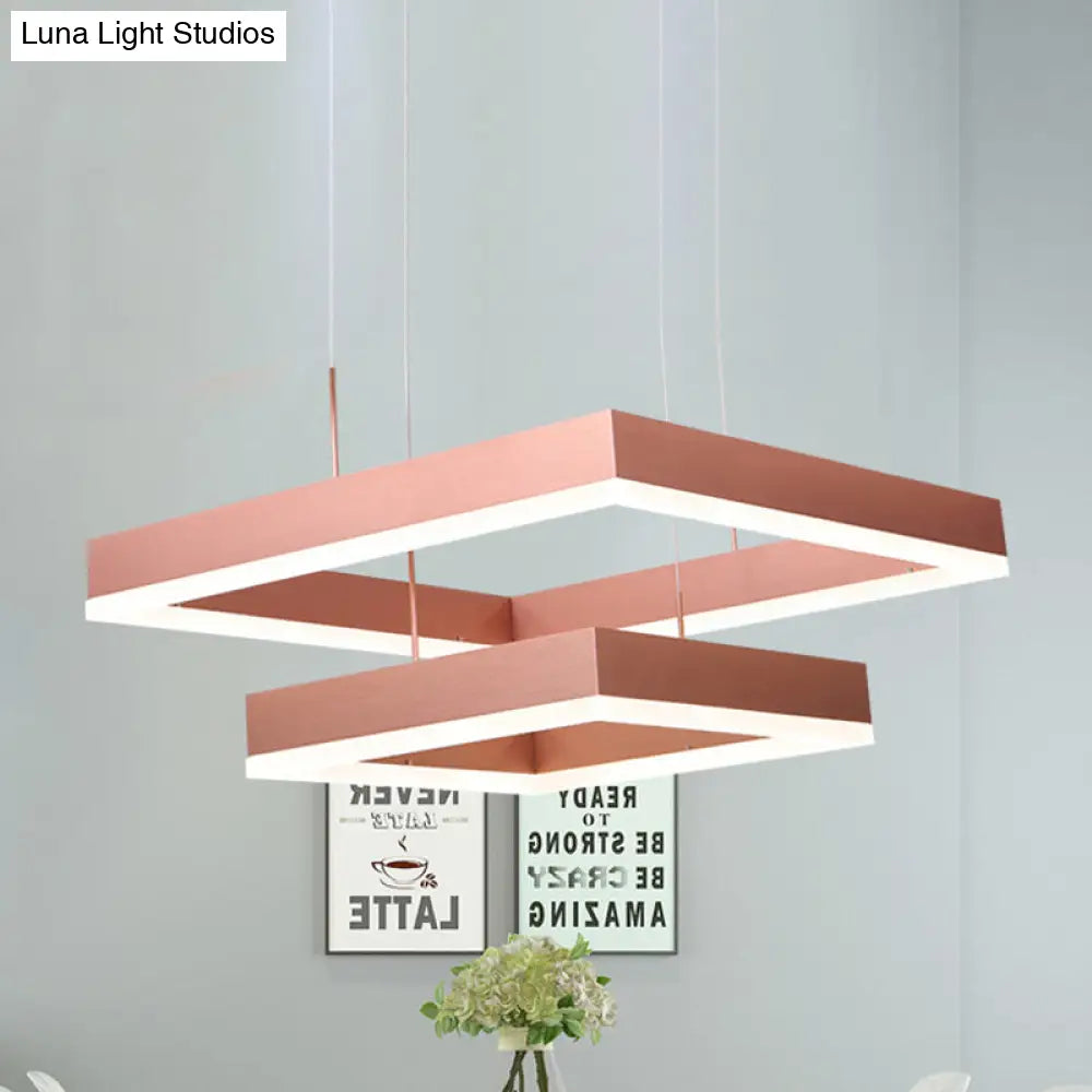 Rose Gold Bedroom Chandelier With Acrylic Shade - 1/2/3-Light Pendant In Warm/White/Natural Light