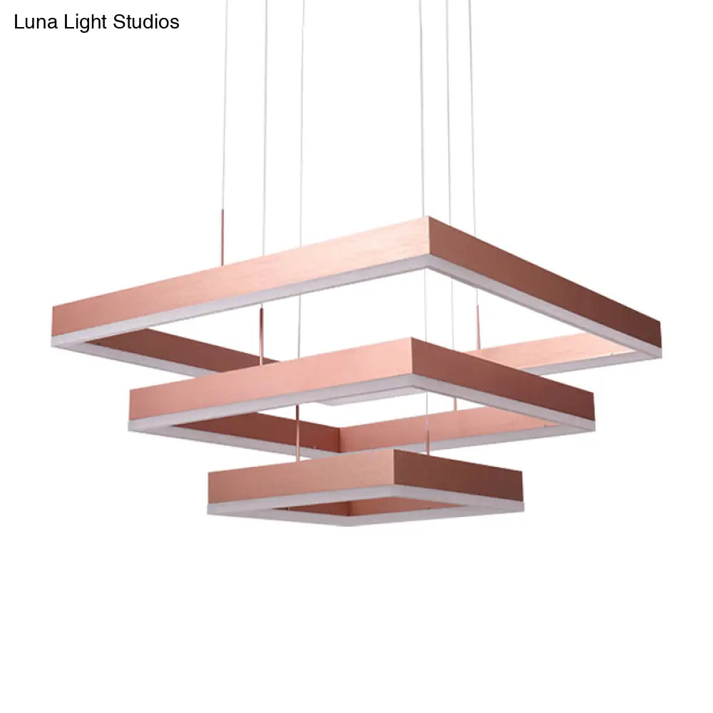 Rose Gold Bedroom Chandelier With Acrylic Shade - 1/2/3-Light Pendant In Warm/White/Natural Light