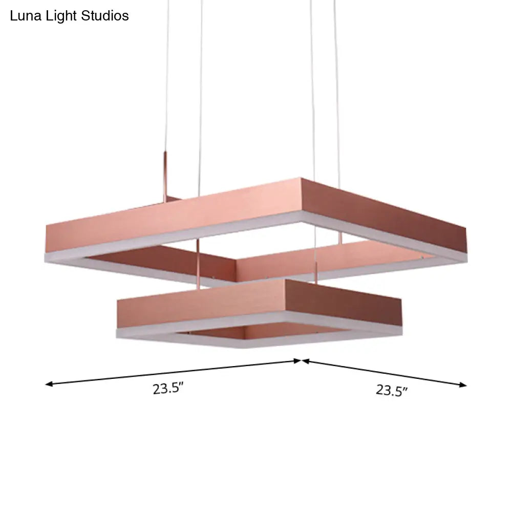 Rose Gold Bedroom Chandelier With Acrylic Shade - 1/2/3-Light Pendant In Warm/White/Natural Light